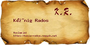 Kőnig Rados névjegykártya